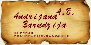 Andrijana Barudžija vizit kartica